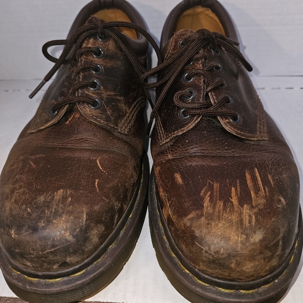 Dr. Martens Mens AirWear Oxford Brown SZ 12M Shoes Leathet Upper - Picture 3 of 11